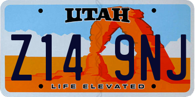 UT license plate Z149NJ