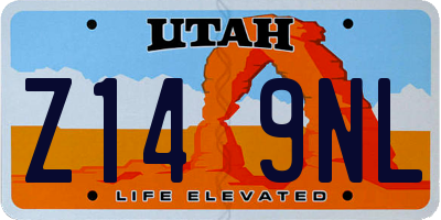 UT license plate Z149NL