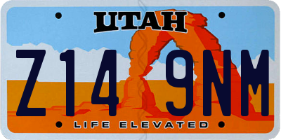 UT license plate Z149NM