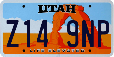 UT license plate Z149NP