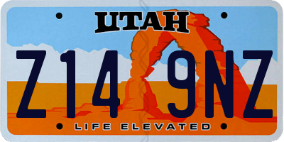 UT license plate Z149NZ