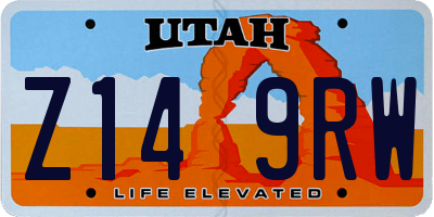UT license plate Z149RW