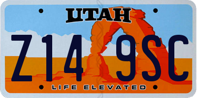 UT license plate Z149SC