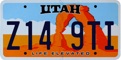 UT license plate Z149TI