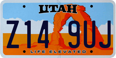 UT license plate Z149UJ