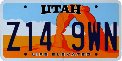 UT license plate Z149WN