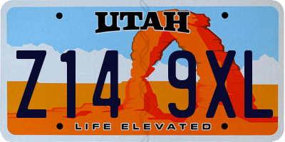 UT license plate Z149XL
