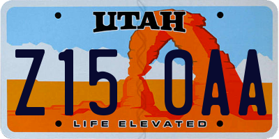 UT license plate Z150AA