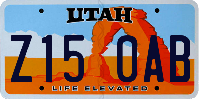 UT license plate Z150AB