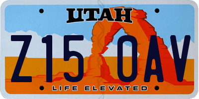 UT license plate Z150AV