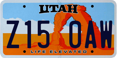 UT license plate Z150AW