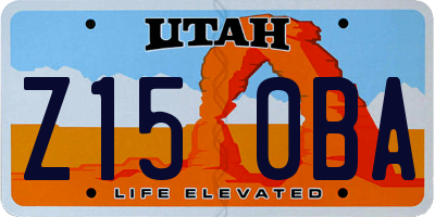 UT license plate Z150BA