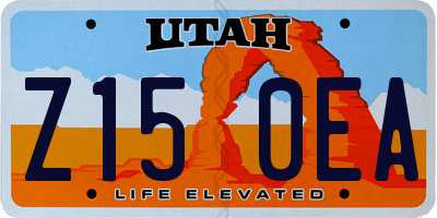 UT license plate Z150EA