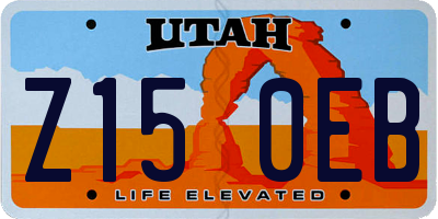UT license plate Z150EB