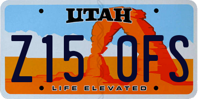 UT license plate Z150FS
