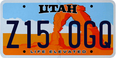 UT license plate Z150GQ