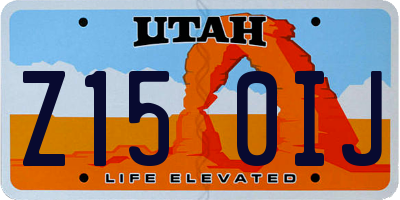 UT license plate Z150IJ