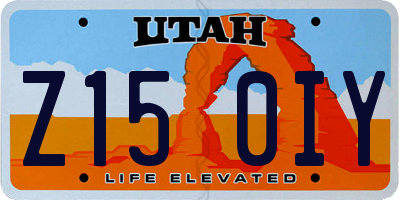 UT license plate Z150IY
