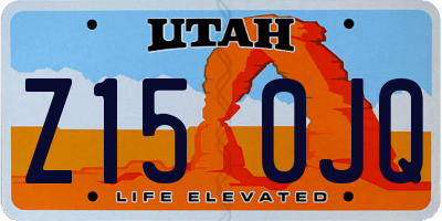 UT license plate Z150JQ