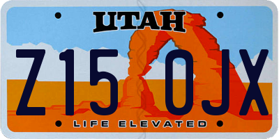 UT license plate Z150JX
