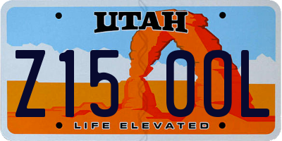 UT license plate Z150OL