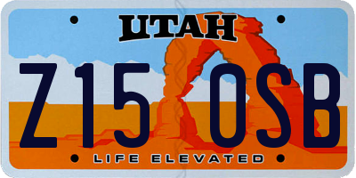 UT license plate Z150SB