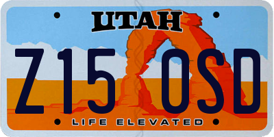 UT license plate Z150SD