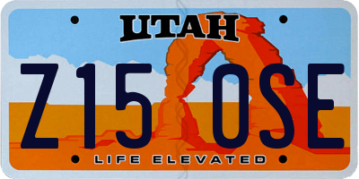 UT license plate Z150SE