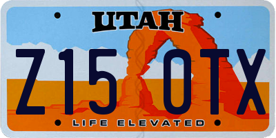 UT license plate Z150TX