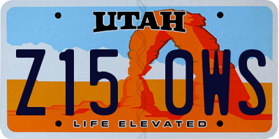 UT license plate Z150WS