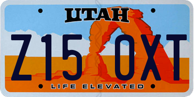 UT license plate Z150XT