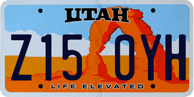 UT license plate Z150YH