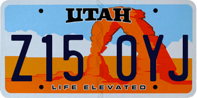 UT license plate Z150YJ