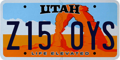 UT license plate Z150YS