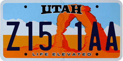 UT license plate Z151AA