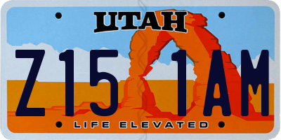 UT license plate Z151AM