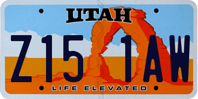UT license plate Z151AW