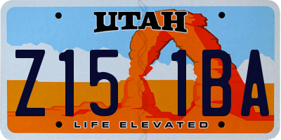 UT license plate Z151BA