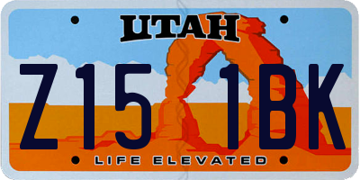 UT license plate Z151BK