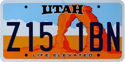 UT license plate Z151BN