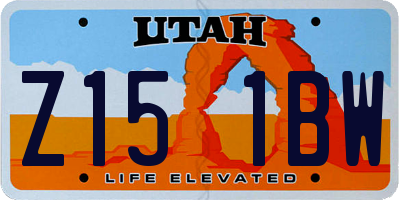 UT license plate Z151BW