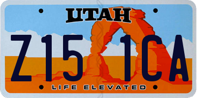 UT license plate Z151CA