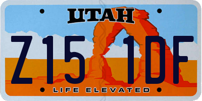 UT license plate Z151DF