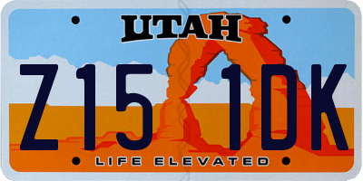 UT license plate Z151DK