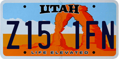 UT license plate Z151FN