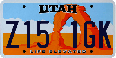 UT license plate Z151GK