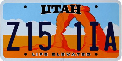 UT license plate Z151IA