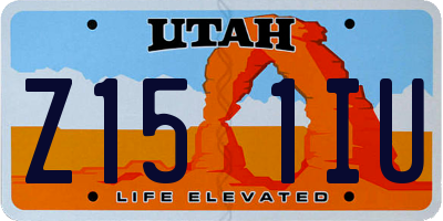 UT license plate Z151IU