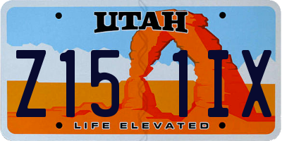 UT license plate Z151IX