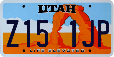 UT license plate Z151JP